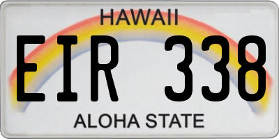 HI license plate EIR338