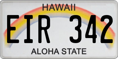 HI license plate EIR342