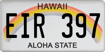 HI license plate EIR397