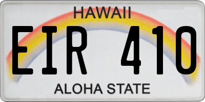 HI license plate EIR410