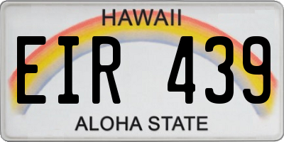 HI license plate EIR439