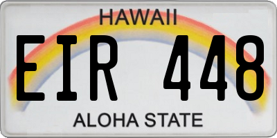 HI license plate EIR448