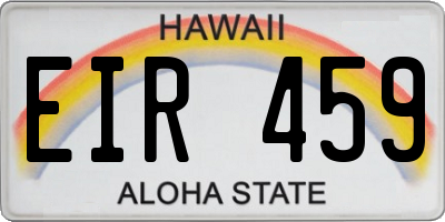 HI license plate EIR459
