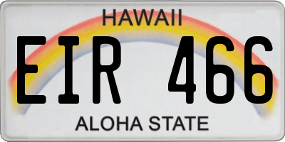 HI license plate EIR466