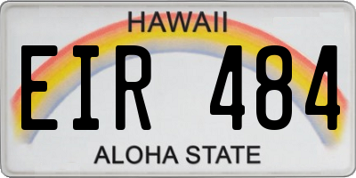 HI license plate EIR484