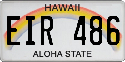 HI license plate EIR486