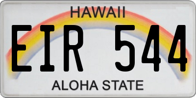 HI license plate EIR544