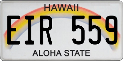 HI license plate EIR559