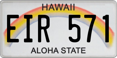 HI license plate EIR571
