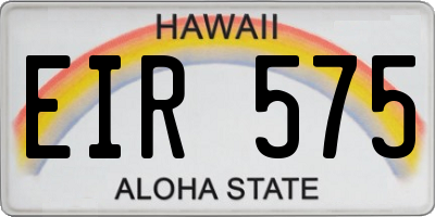 HI license plate EIR575