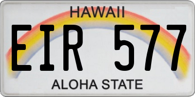 HI license plate EIR577