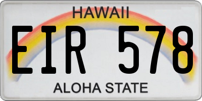 HI license plate EIR578
