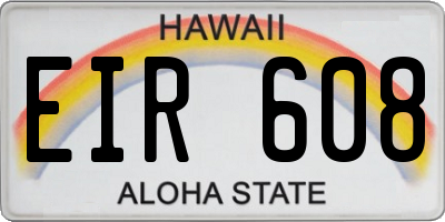 HI license plate EIR608