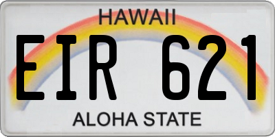 HI license plate EIR621