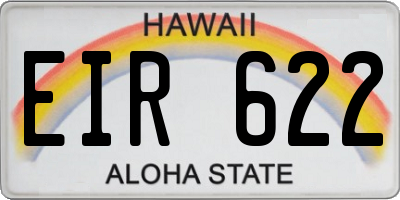 HI license plate EIR622