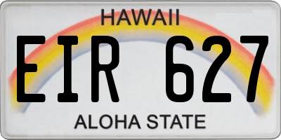 HI license plate EIR627