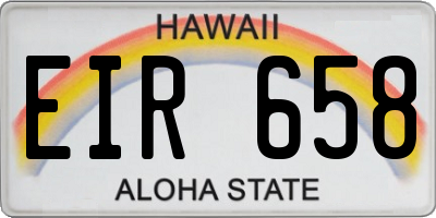 HI license plate EIR658
