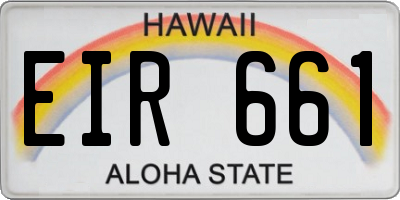 HI license plate EIR661