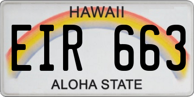 HI license plate EIR663