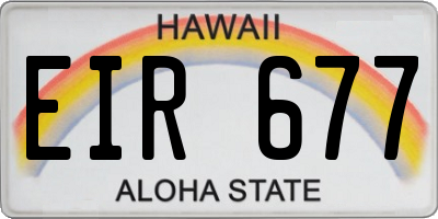 HI license plate EIR677