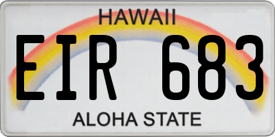 HI license plate EIR683