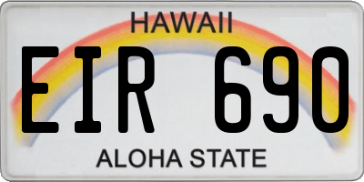 HI license plate EIR690
