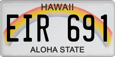 HI license plate EIR691