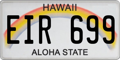 HI license plate EIR699