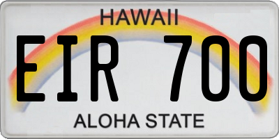 HI license plate EIR700