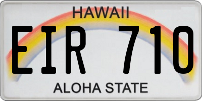 HI license plate EIR710