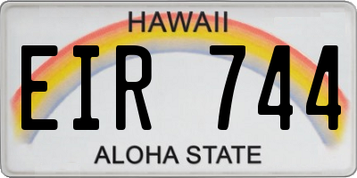 HI license plate EIR744