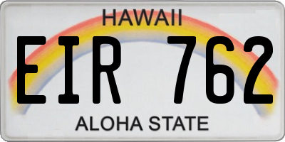 HI license plate EIR762