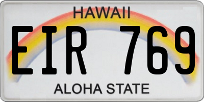 HI license plate EIR769