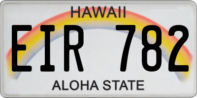 HI license plate EIR782