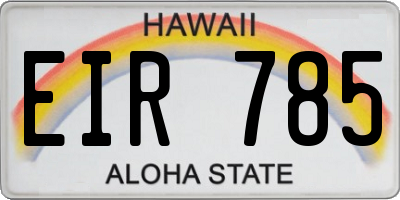 HI license plate EIR785