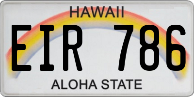 HI license plate EIR786