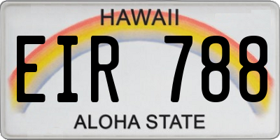 HI license plate EIR788