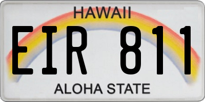 HI license plate EIR811