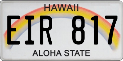 HI license plate EIR817