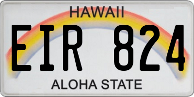 HI license plate EIR824