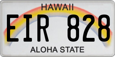 HI license plate EIR828