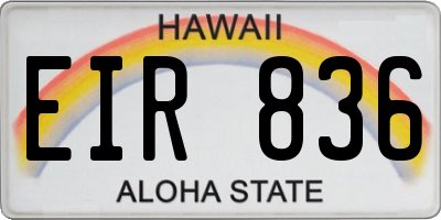 HI license plate EIR836
