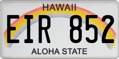 HI license plate EIR852