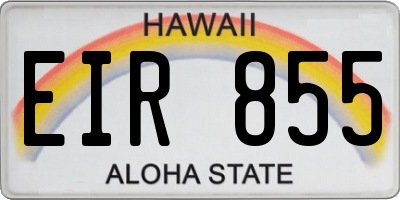 HI license plate EIR855