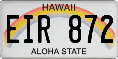 HI license plate EIR872