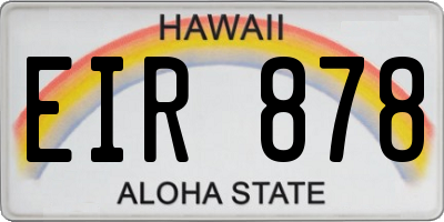 HI license plate EIR878