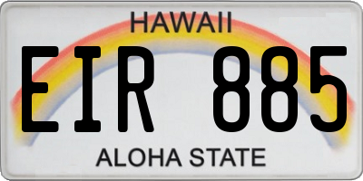 HI license plate EIR885