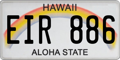 HI license plate EIR886