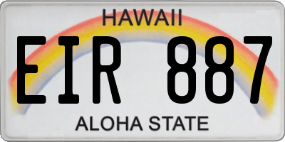 HI license plate EIR887