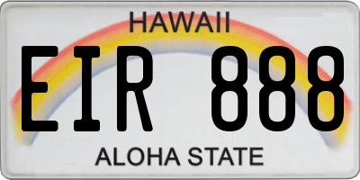 HI license plate EIR888